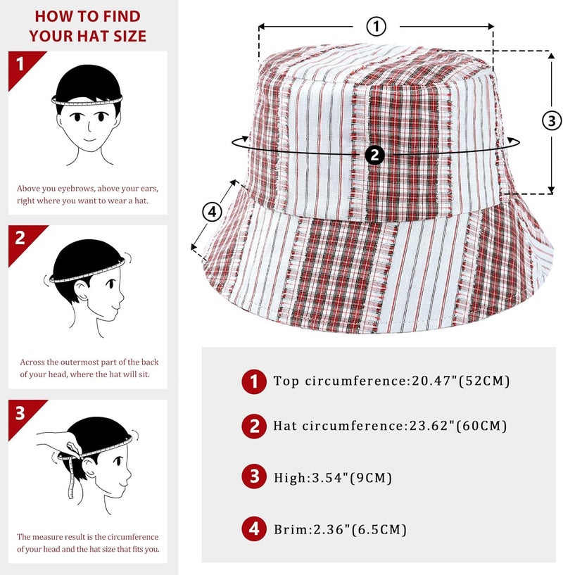 DOCILA Bucket Hats for Women Trendy Print Reversible Bucket Hat Packable All Season Fisherman Sun Caps - Image 4
